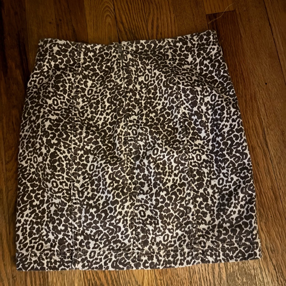 FREE PEOPLE Mini skirt leopard print